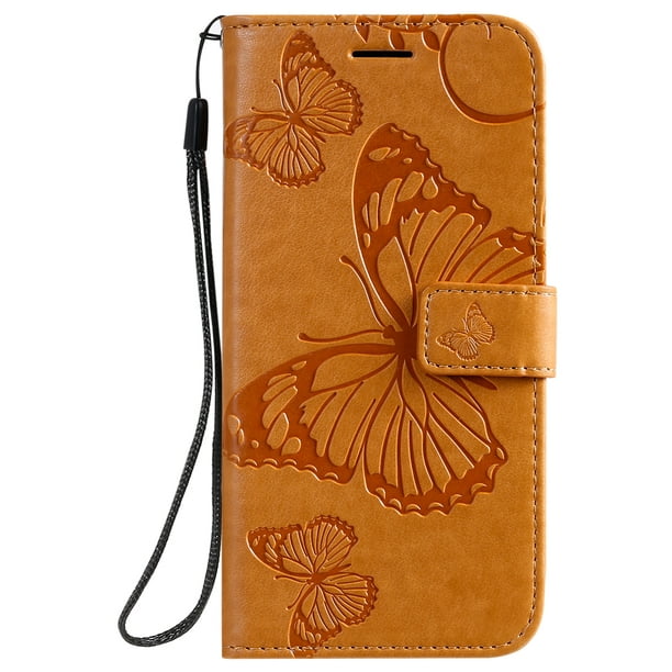 PU Leather Flip Cover Compatible with Samsung Galaxy S20 Plus Elegant Orange Wallet Case for Samsung Galaxy S20 Plus 
